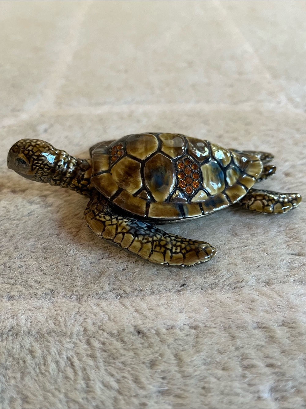 Turtle Enamel Trinket Box